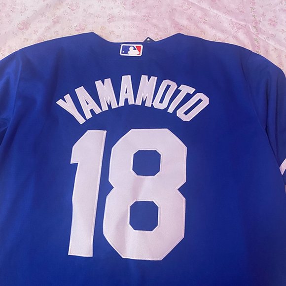 MLB Blue Los Angeles Dodgers Baseball Jersey 18# Yoshinobu Yamamoto Jersey - Picture 9 of 10
